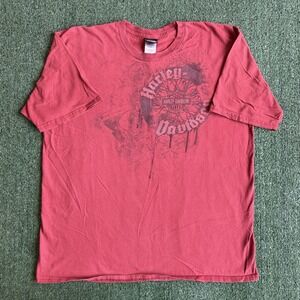 Y2K Harley Davidson T-Shirt Tee Mens XXL Red Flame